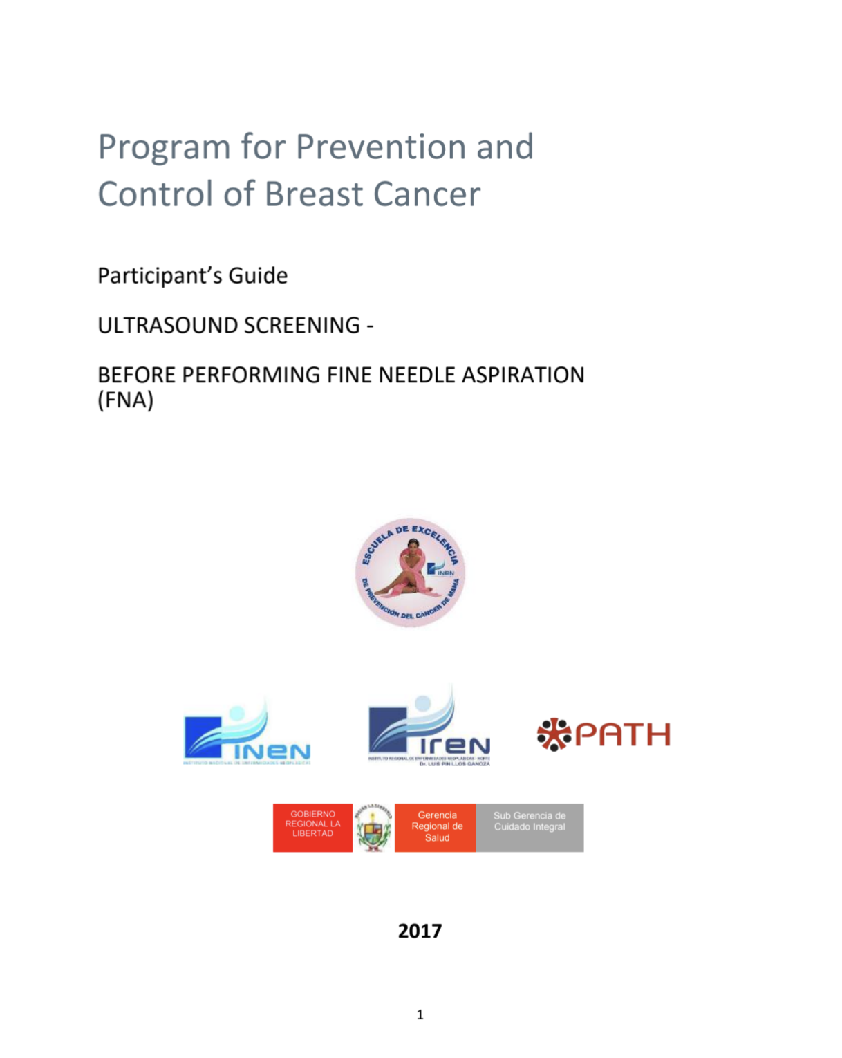 Participant Guide to Ultrasound Screening before performing FNA