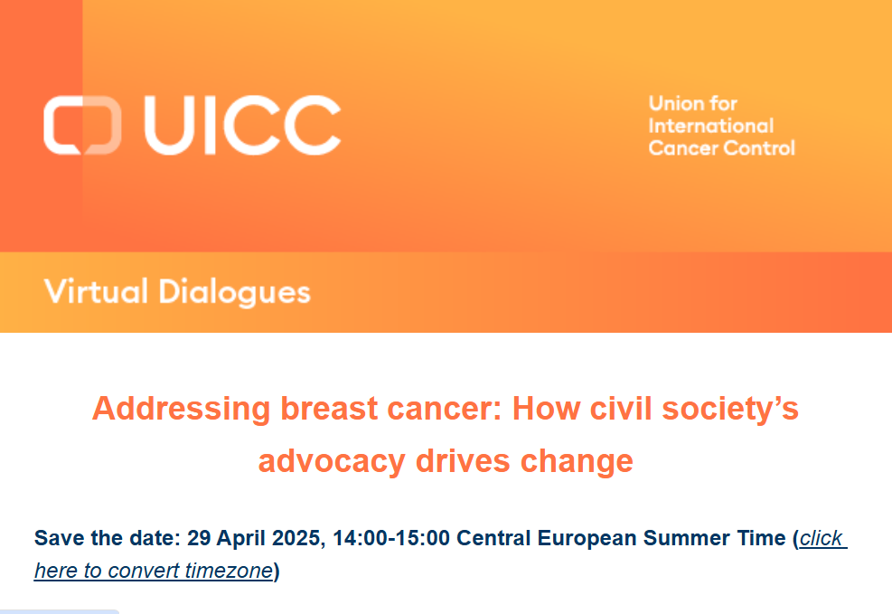 <!-- THEME DEBUG -->
<!-- THEME HOOK: 'field' -->
<!-- FILE NAME SUGGESTIONS:
▪️ field--node--title--community-noticeboard.html.twig
✅ field--node--title.html.twig
▪️ field--node--community-noticeboard.html.twig
▪️ field--title.html.twig
▪️ field--string.html.twig
▪️ field.html.twig
-->
<!-- 💡 BEGIN CUSTOM TEMPLATE OUTPUT from 'themes/custom/whokap/templates/field/field--node--title.html.twig' -->
Join the Virtual Dialogue: Advocating for breast cancer control and the role of CSOs
<!-- END CUSTOM TEMPLATE OUTPUT from 'themes/custom/whokap/templates/field/field--node--title.html.twig' -->