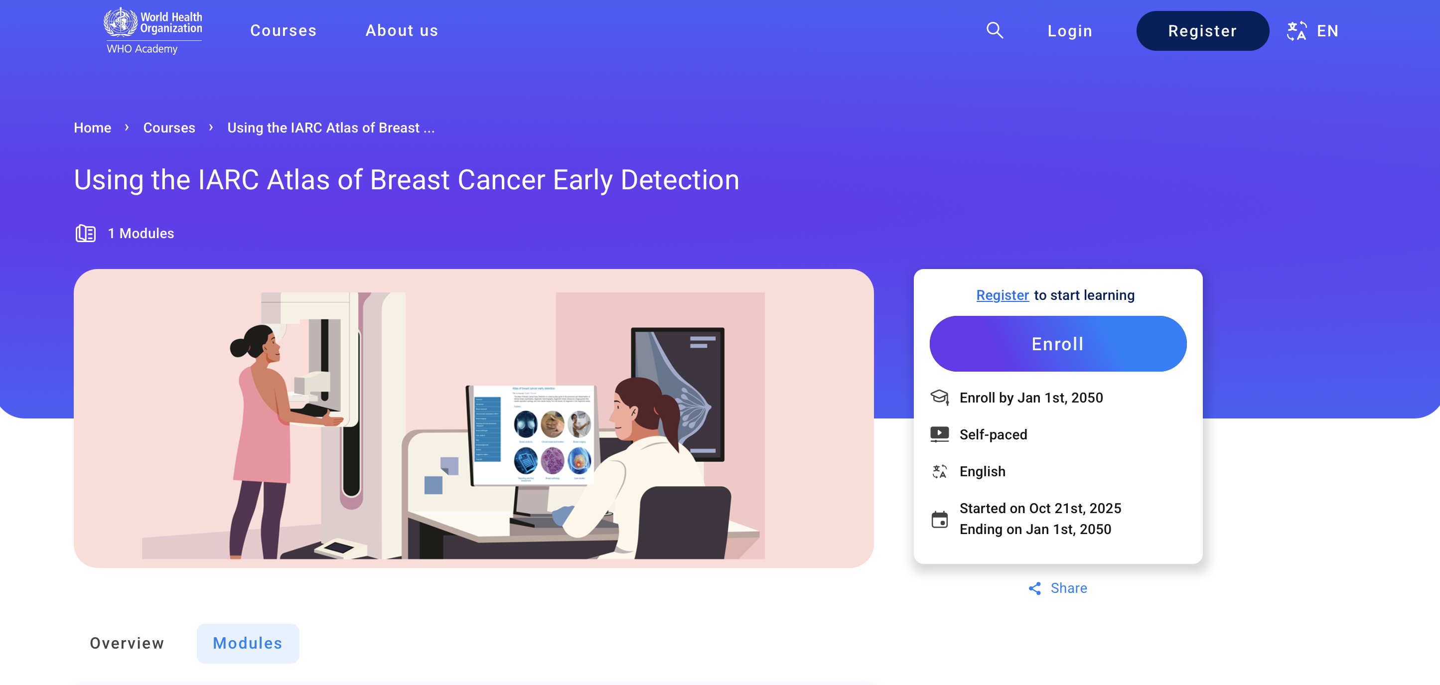 IARC WHO Academy course: Using the IARC Atlas of Breast Cancer Early Detection