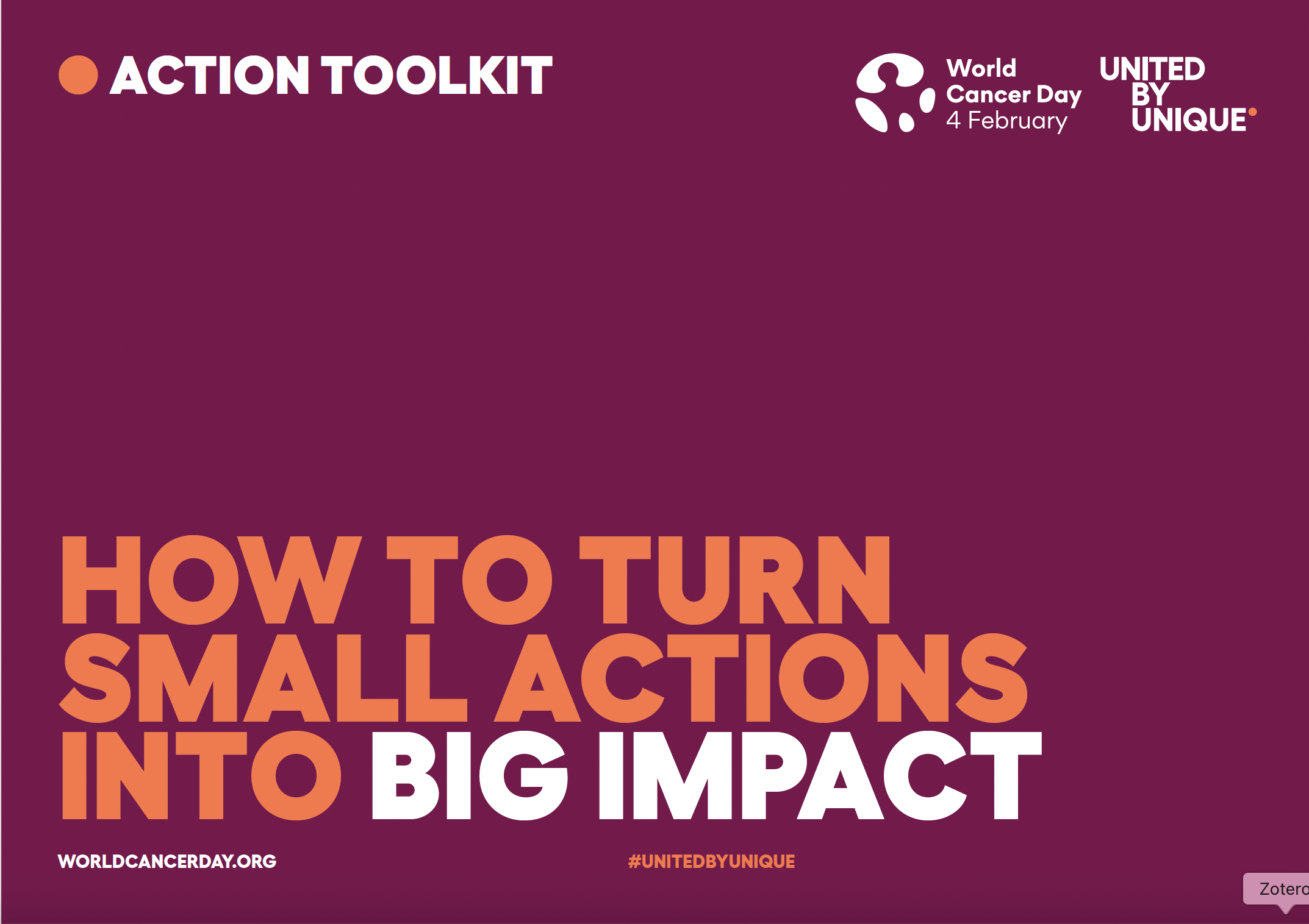 World Cancer Day Action Toolkit