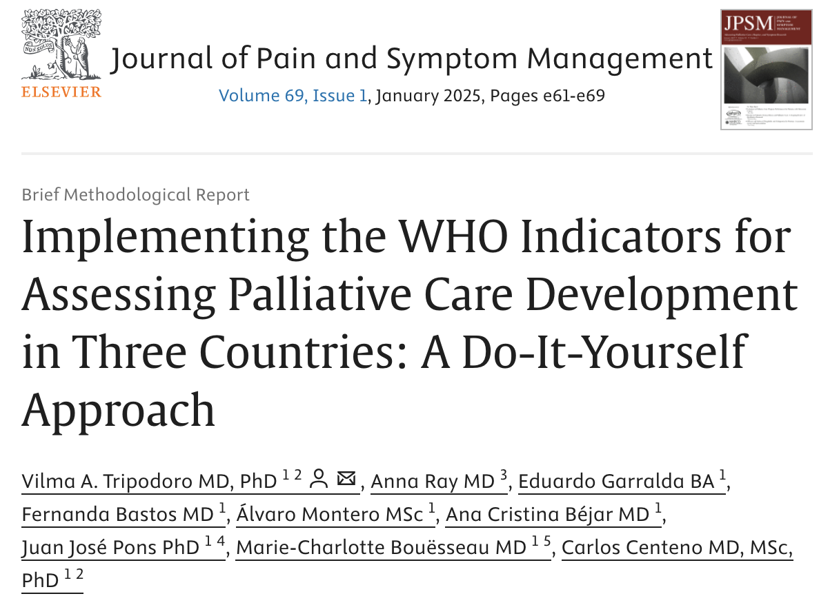 Implementing the WHO Indicators for Assessing Palliative Care Development in Three Countries: A Do-It-Yourself Approach