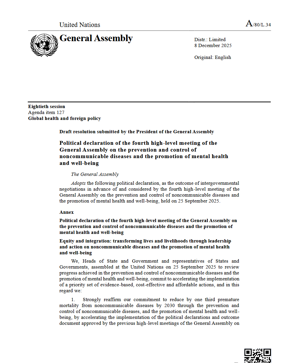 

<!-- THEME DEBUG -->
<!-- THEME HOOK: 'field' -->
<!-- FILE NAME SUGGESTIONS:
   ▪️ field--node--title--pin.html.twig
   ✅ field--node--title.html.twig
   ▪️ field--node--pin.html.twig
   ▪️ field--title.html.twig
   ▪️ field--string.html.twig
   ▪️ field.html.twig
-->
<!-- 💡 BEGIN CUSTOM TEMPLATE OUTPUT from 'themes/custom/whokap/templates/field/field--node--title.html.twig' -->
Political declaration of the fourth high-level meeting of the General Assembly on the prevention and control of noncommunicable diseases and the promotion of mental health and well-being (adopted)
<!-- END CUSTOM TEMPLATE OUTPUT from 'themes/custom/whokap/templates/field/field--node--title.html.twig' -->

